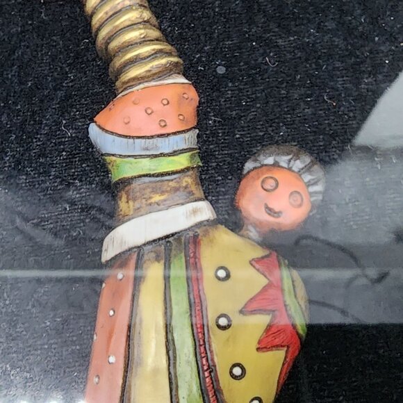 African Wall Hanging Mother Child 3D Figure Glass Covered Wooden Shadow Box - Picture 9 of 10